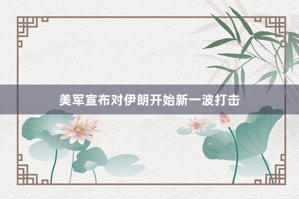 美军宣布对伊朗开始新一波打击