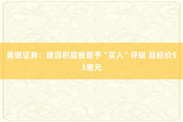 美银证券：建滔积层板首予“买入”评级 目标价53港元