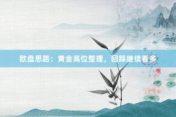 欧盘思路：黄金高位整理，回踩继续看多