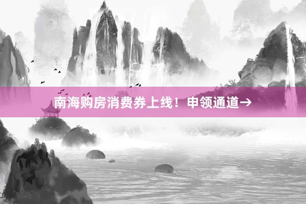 南海购房消费券上线！申领通道→