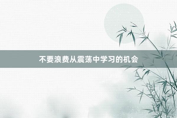 不要浪费从震荡中学习的机会