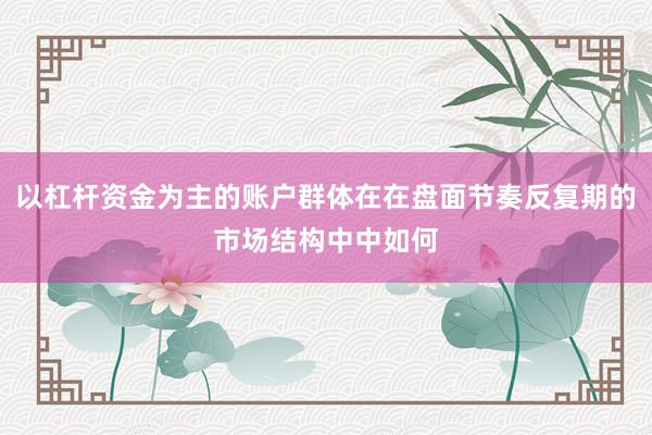 以杠杆资金为主的账户群体在在盘面节奏反复期的市场结构中中如何