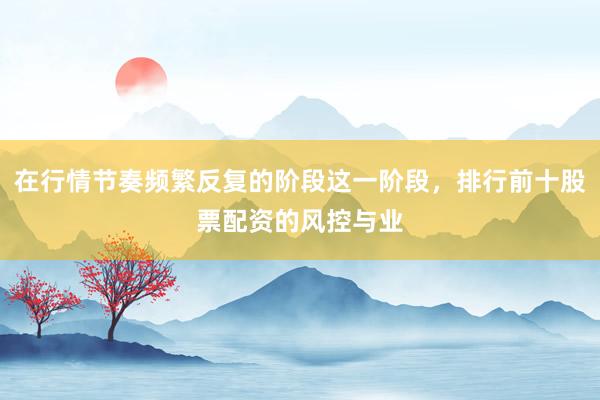 在行情节奏频繁反复的阶段这一阶段，排行前十股票配资的风控与业
