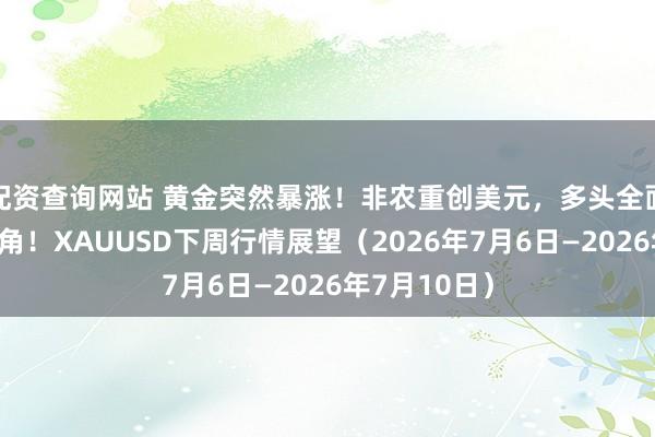 配资查询网站 黄金突然暴涨！非农重创美元，多头全面吹响反攻号角！XAUUSD下周行情展望（2026年7月6日—2026年7月10日）