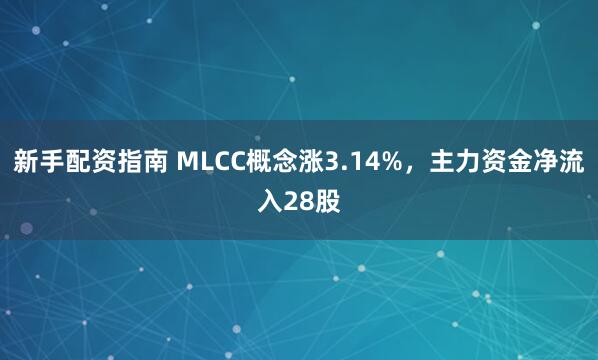新手配资指南 MLCC概念涨3.14%，主力资金净流入28股