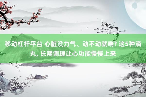 移动杠杆平台 心脏没力气、动不动就喘? 这5种滴丸, 长期调理让心功能慢慢上来